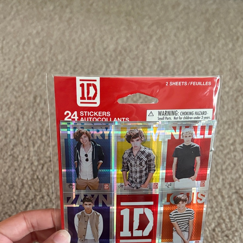 One Direction Holographic Sticker Sheet - Red & Multicolor NWT - Picture 2 of 4